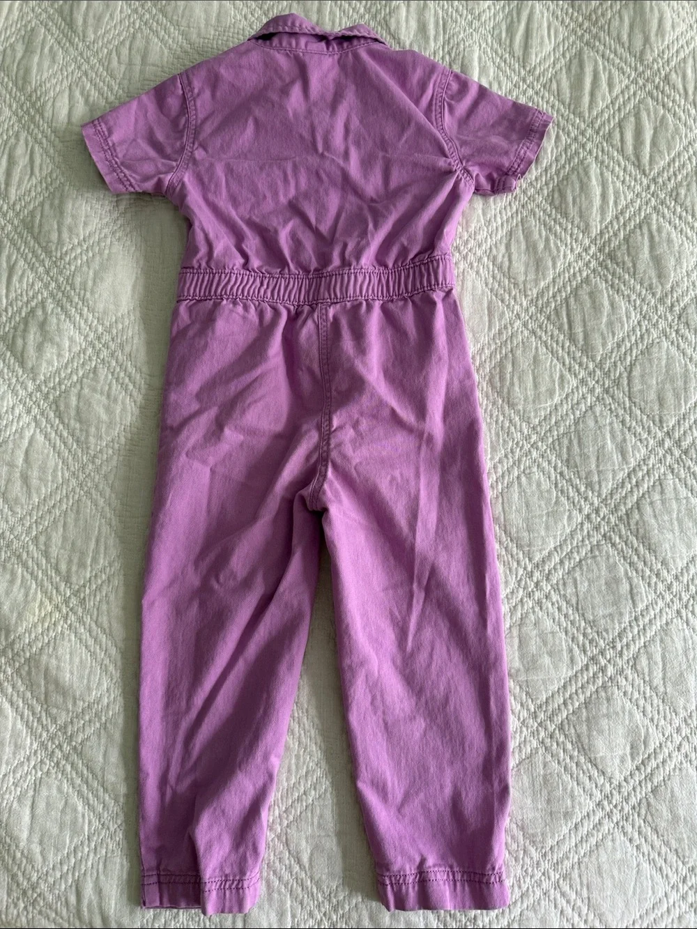 Old Navy Short-Sleeve Utility Pocket Jumpsuit 4T Toddler Girls Lavender Purple